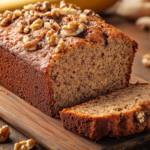 Moist and tender banana bread made with oil, sliced to reveal the soft, flavorful crumbs, perfect for an easy banana bread recipe.